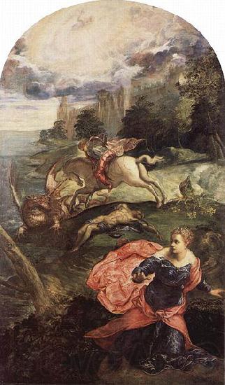 Jacopo Tintoretto Der Hl. Georg und der Drachen Spain oil painting art